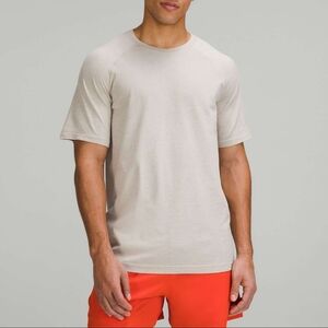 Lululemon Metal Vent Tech Short Sleeve Shirt Raw Linen White Slim Large *Read*